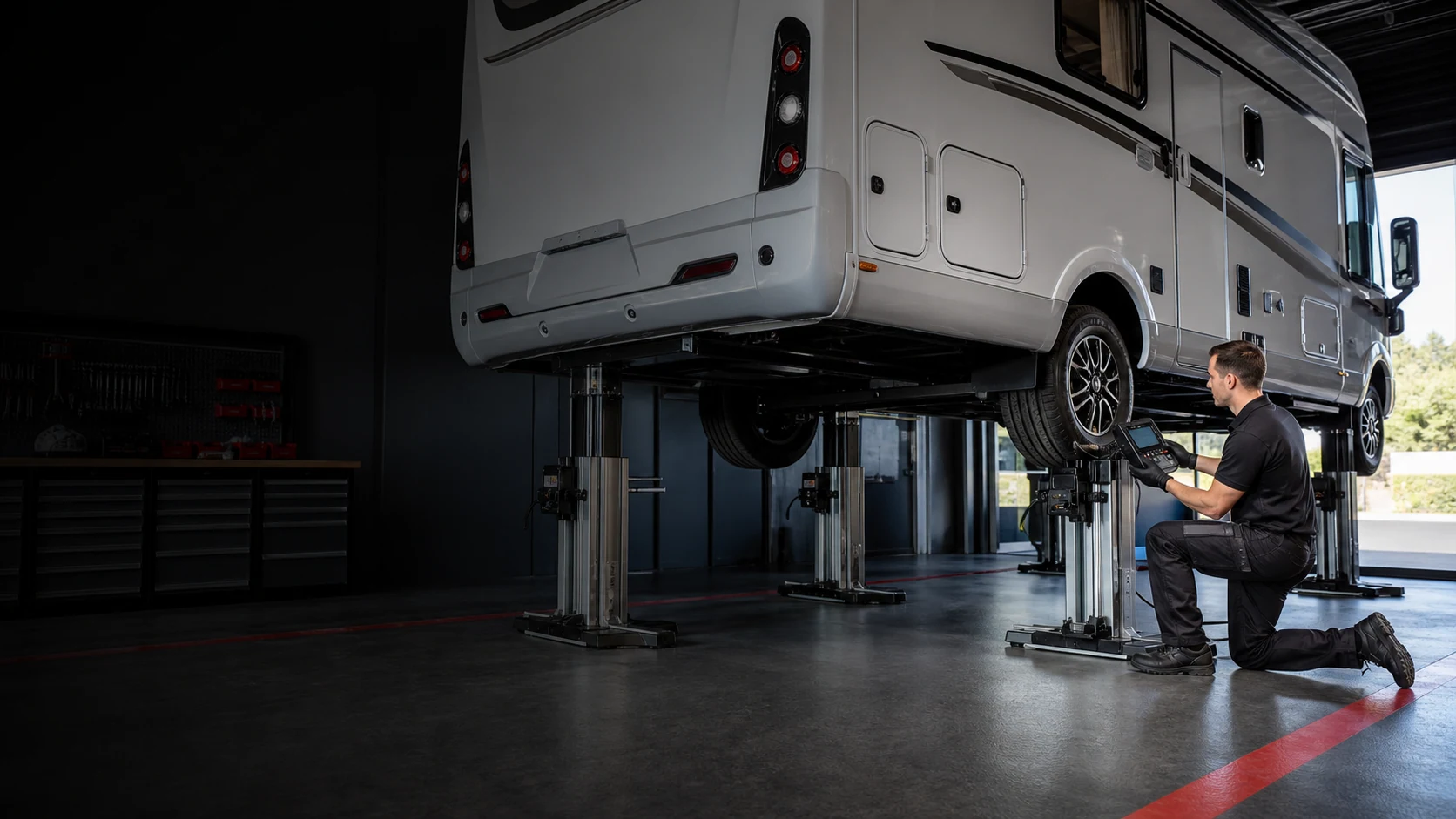 Perfekt eben. Auf Knopfdruck. – GNS Reisemobiltechnik